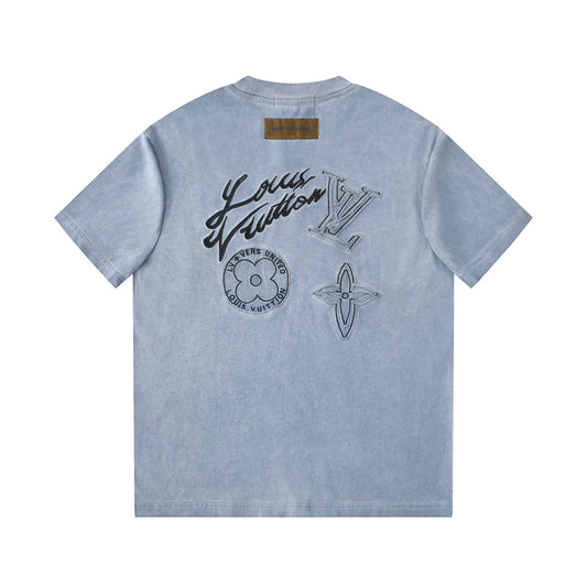 250604 New jacquard embroidery heavy work T-shirt