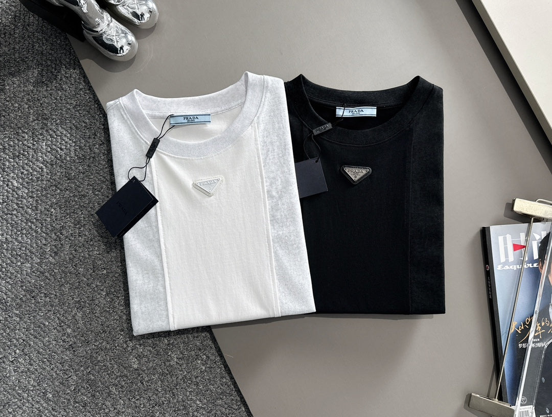 250614 New high-quality embroidered patchwork T-shirt