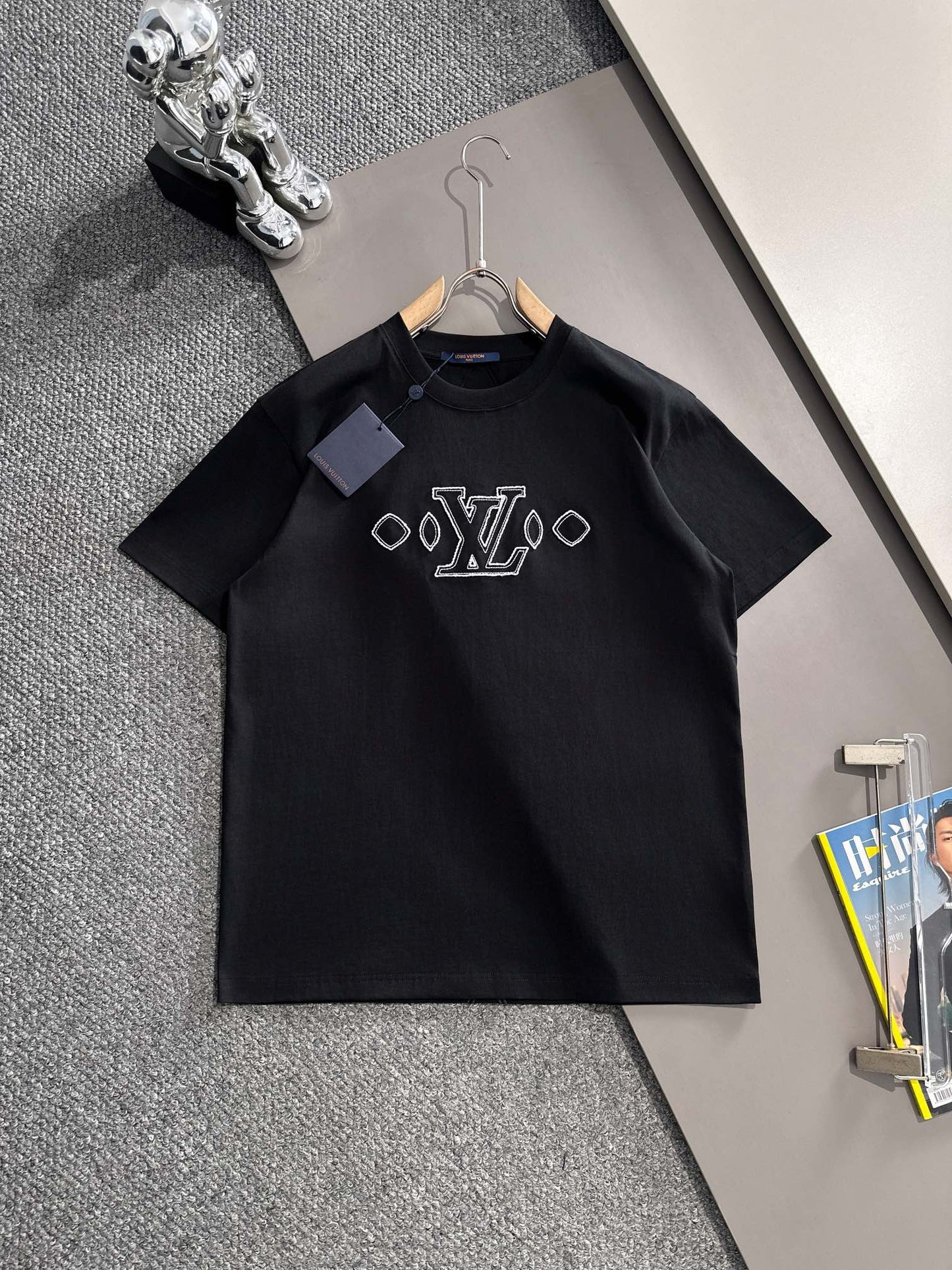 250614 New high-quality embroidered patchwork T-shirt