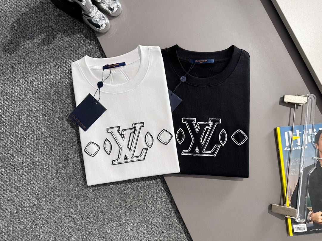 250614 New high-quality embroidered patchwork T-shirt