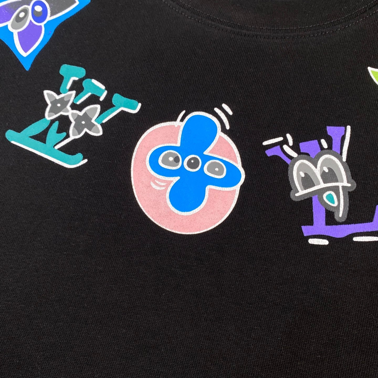 250614 New high-quality cartoon logo necklace printed T-shirt