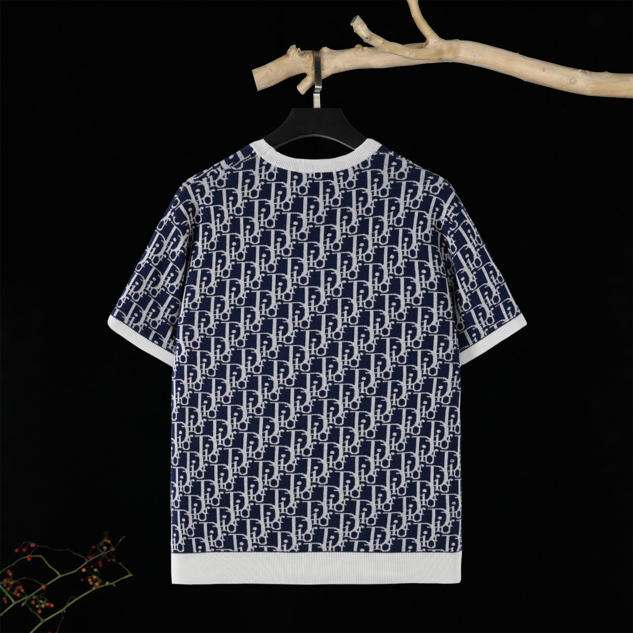 250617 New high-quality jacquard round-neck casual sweater T-shirt