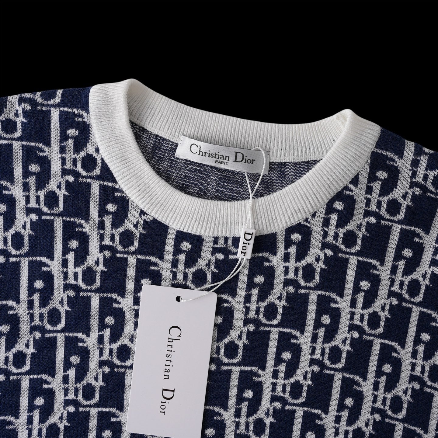 250617 New high-quality jacquard round-neck casual sweater T-shirt