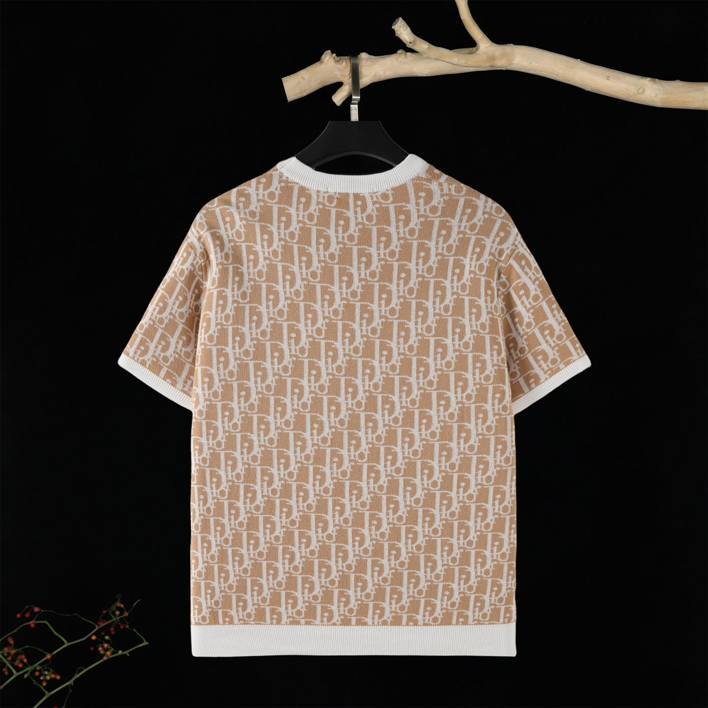 250617 New high-quality jacquard round-neck casual sweater T-shirt