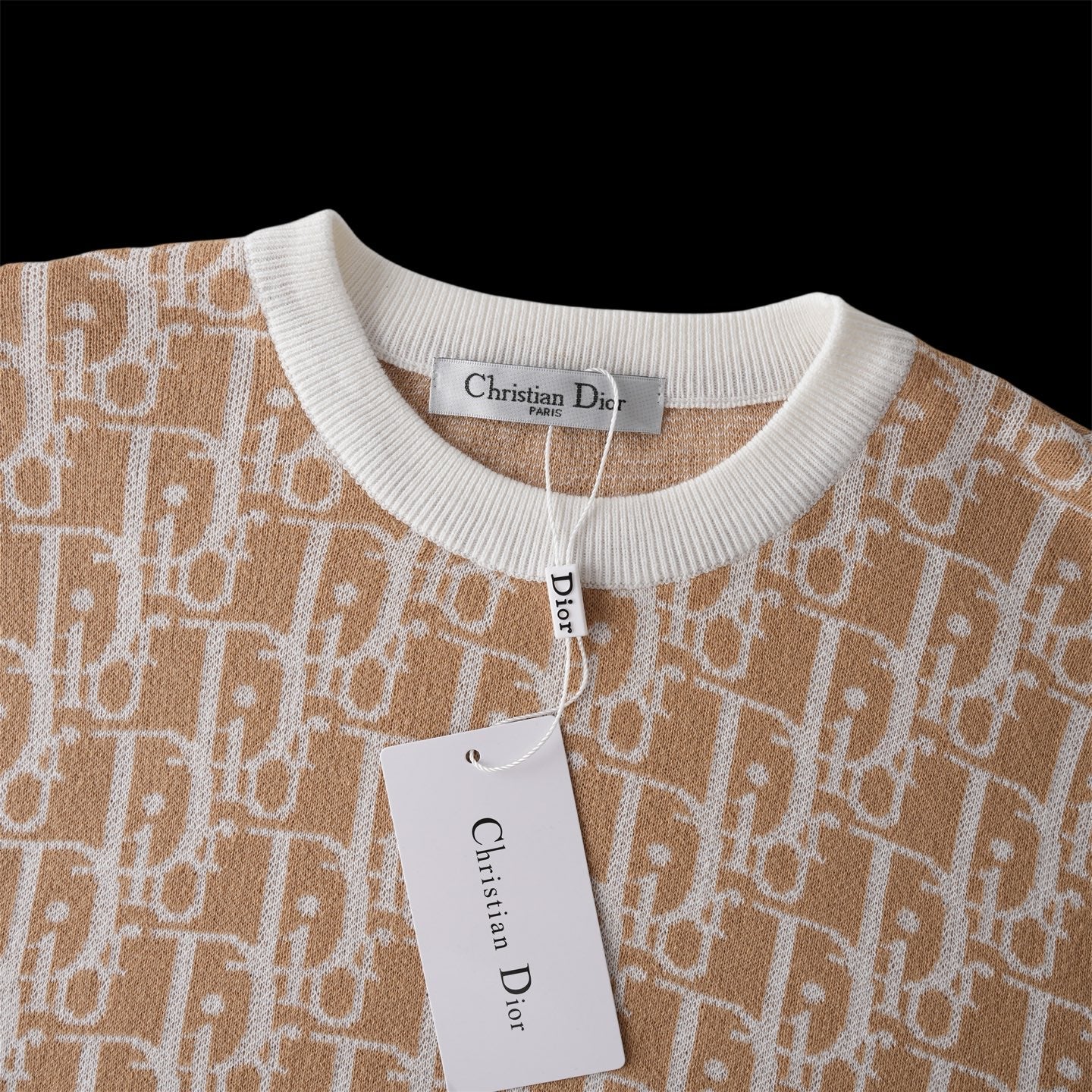 250617 New high-quality jacquard round-neck casual sweater T-shirt