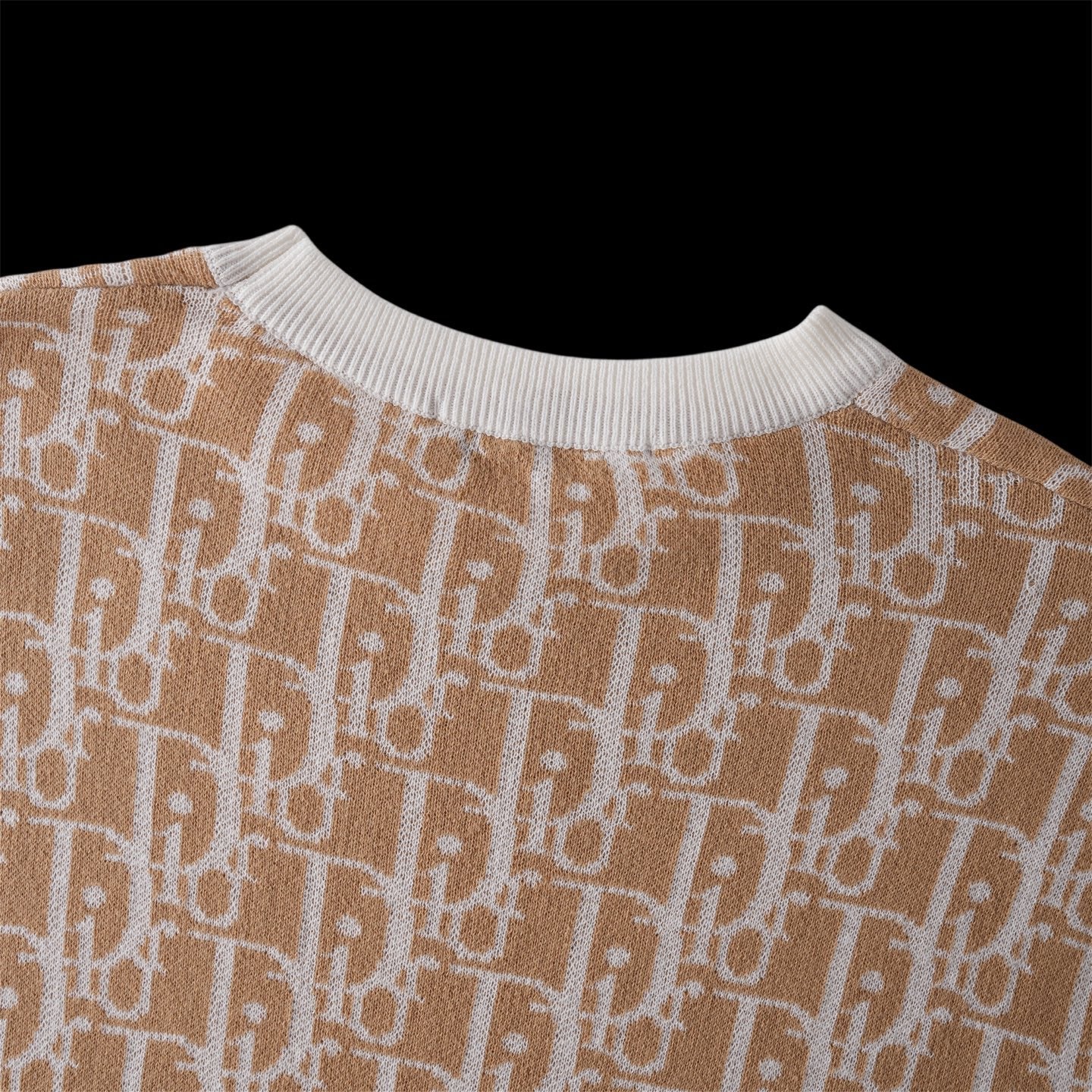 250617 New high-quality jacquard round-neck casual sweater T-shirt