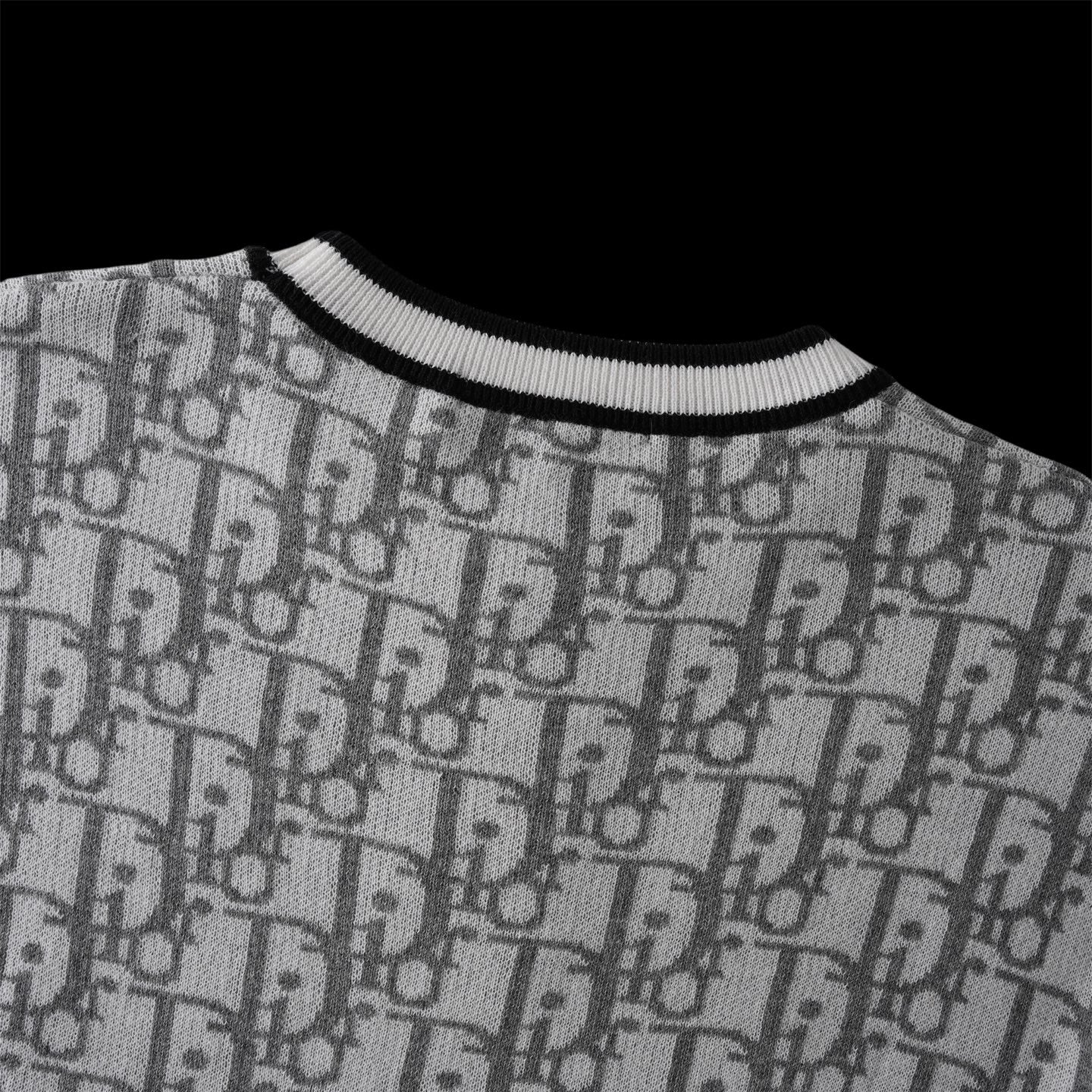 250617 New high-quality jacquard round-neck casual sweater T-shirt