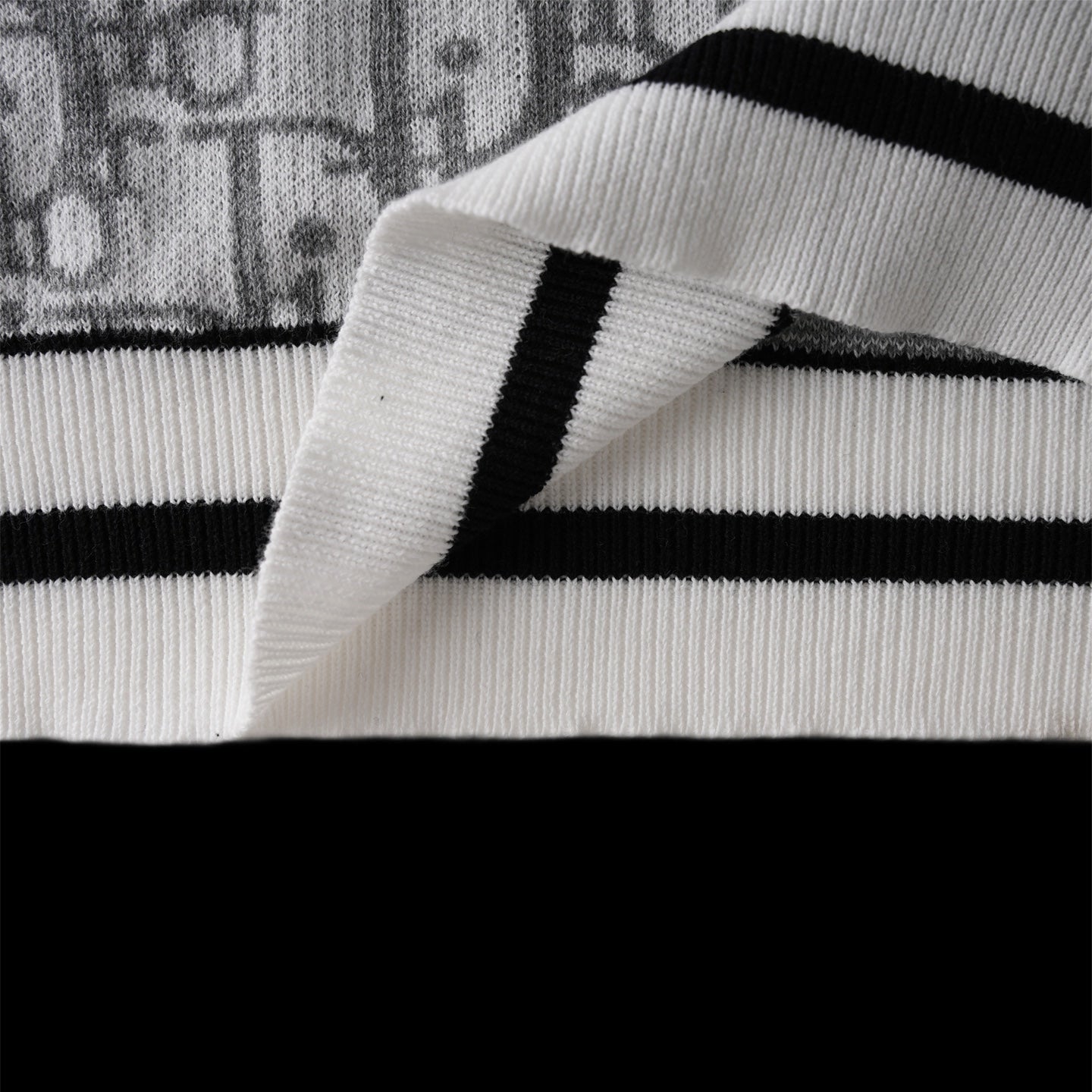 250617 New high-quality jacquard round-neck casual sweater T-shirt
