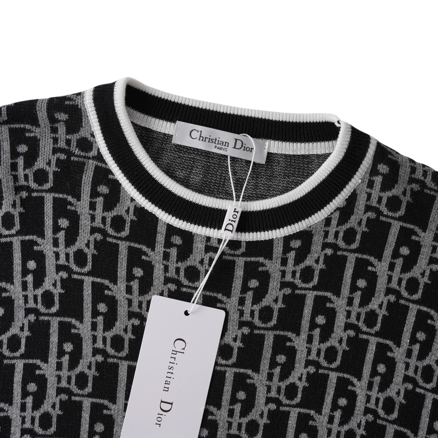 250617 New high-quality jacquard round-neck casual sweater T-shirt