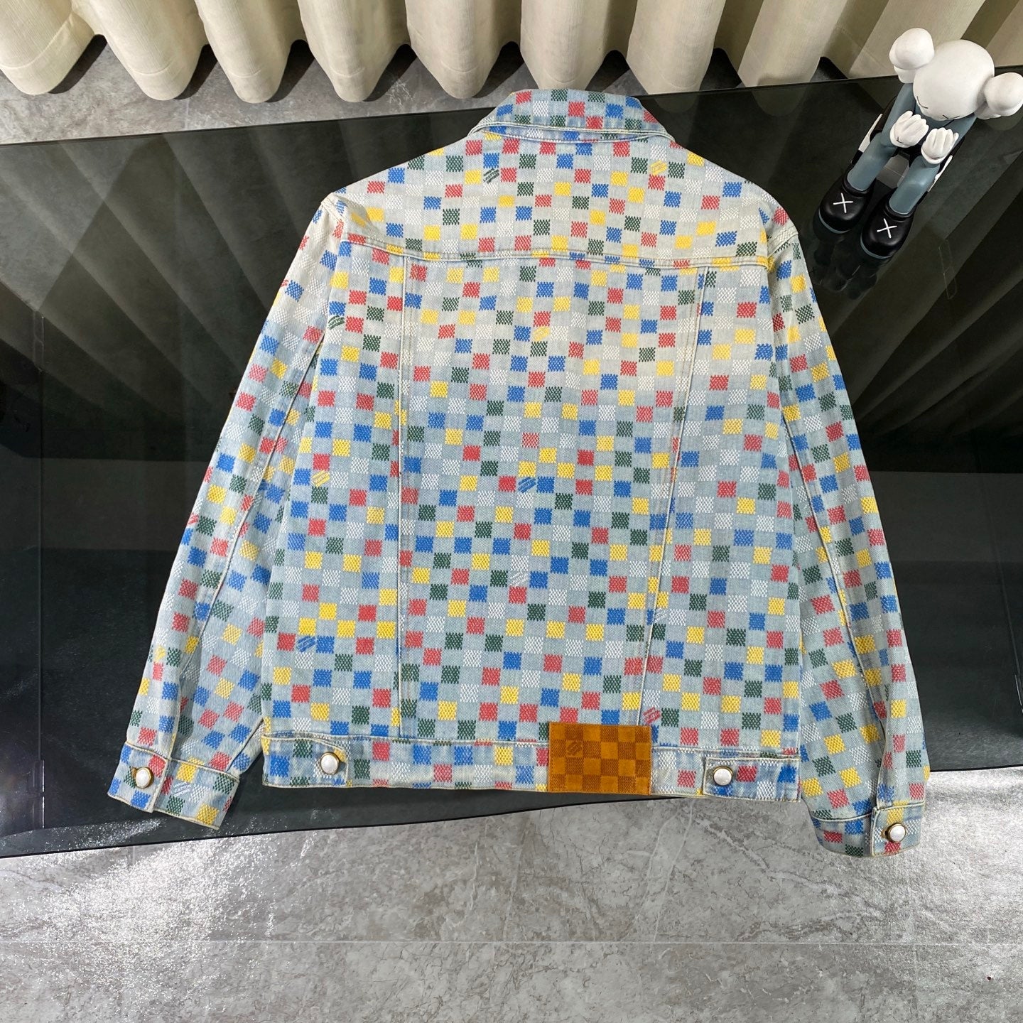 250617 New high-quality dopamine-colored pixel checkered jacket