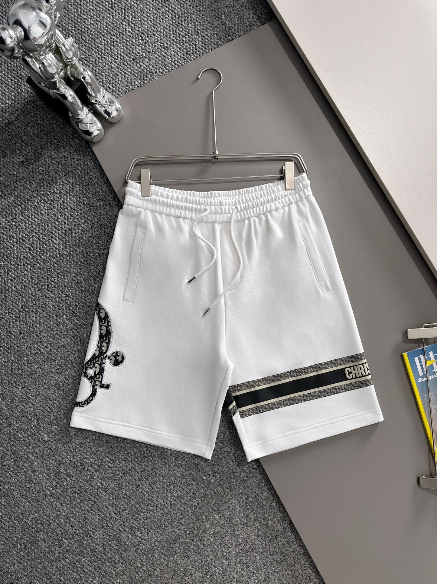 250617 New high-quality washed embroidered knitted shorts