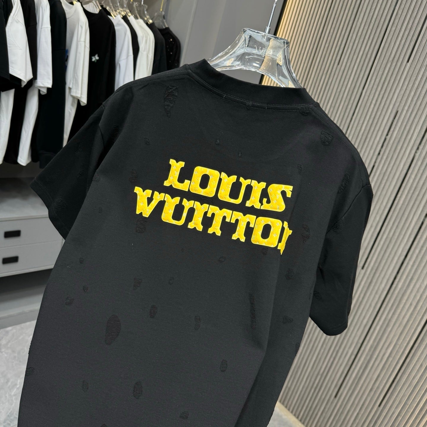 250617 New high-quality distressed printed T-shirt