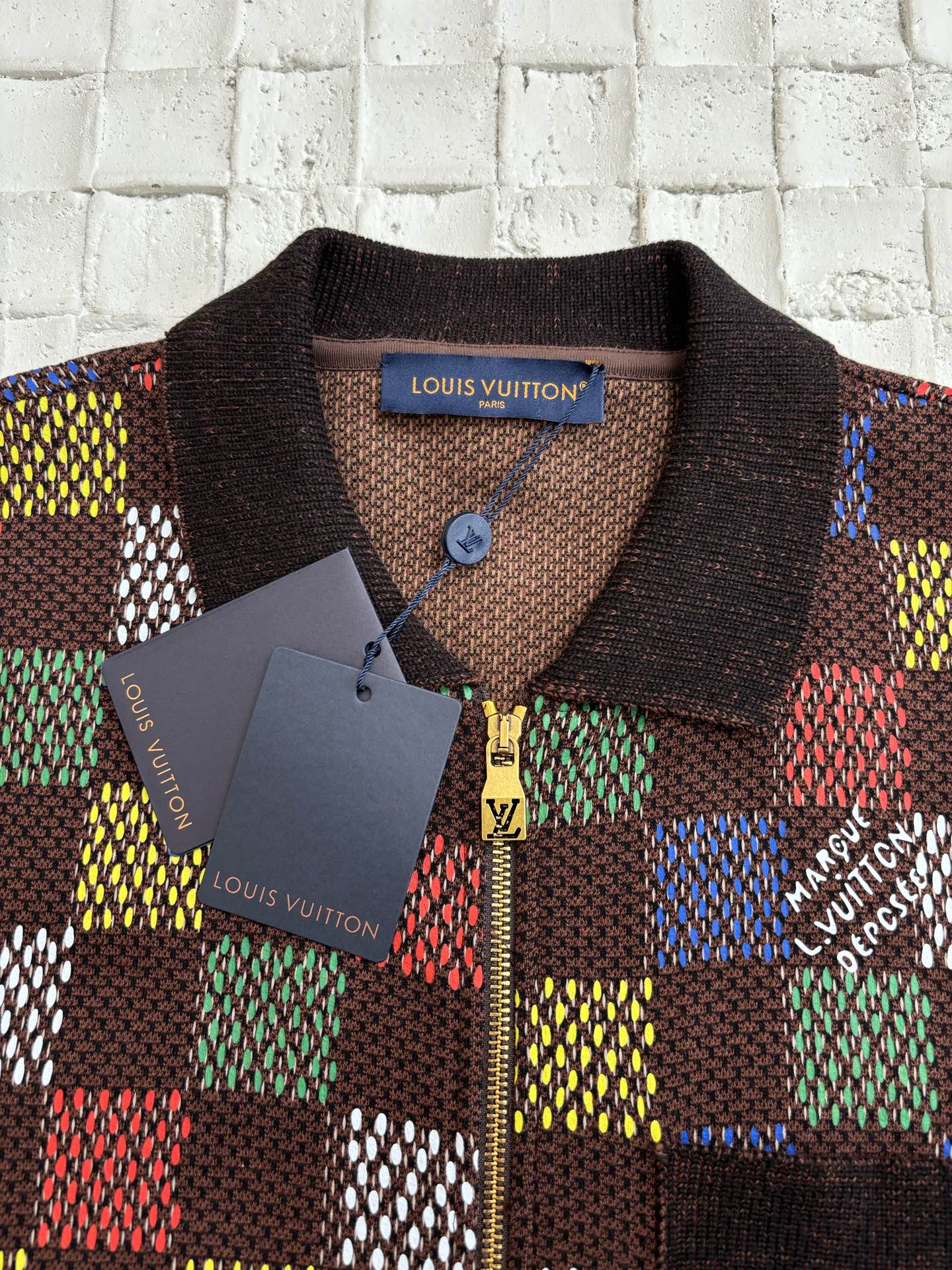 250624 A new high-quality colored checkered embossed jacquard knitted suit jacket