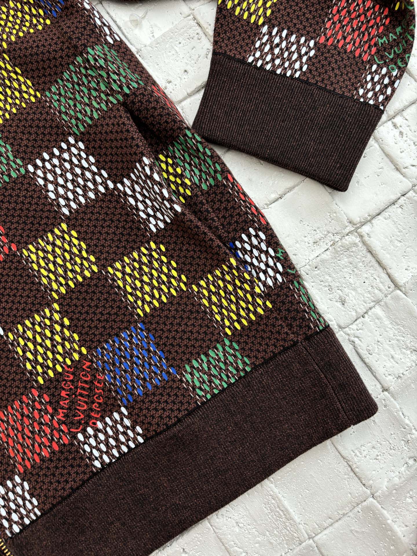 250624 A new high-quality colored checkered embossed jacquard knitted suit jacket
