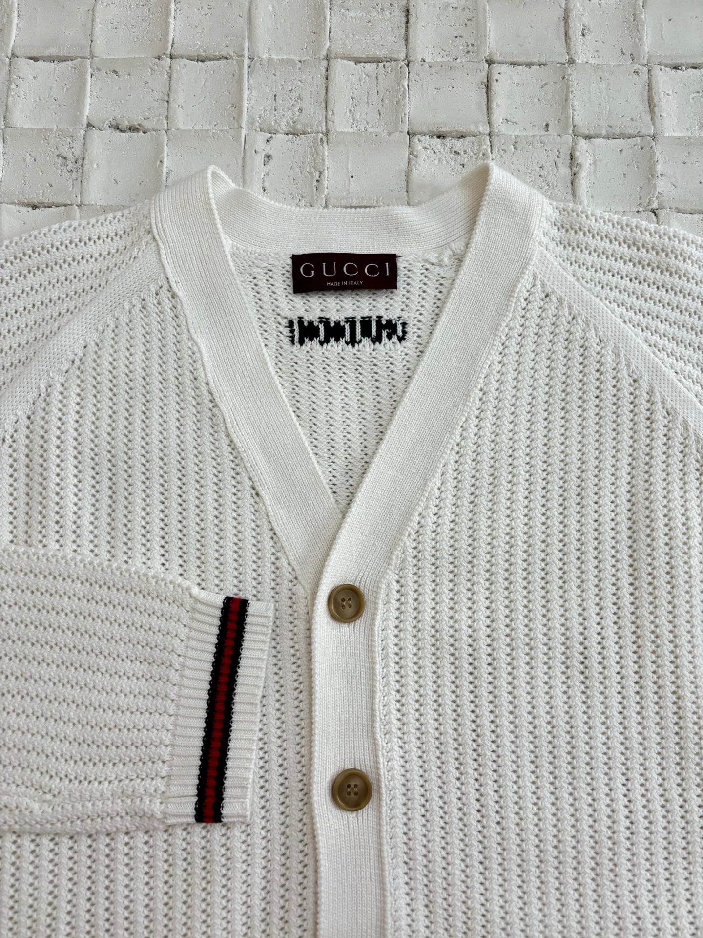 250624 New high-quality woven ribbon hollowed-out knitted cardigan