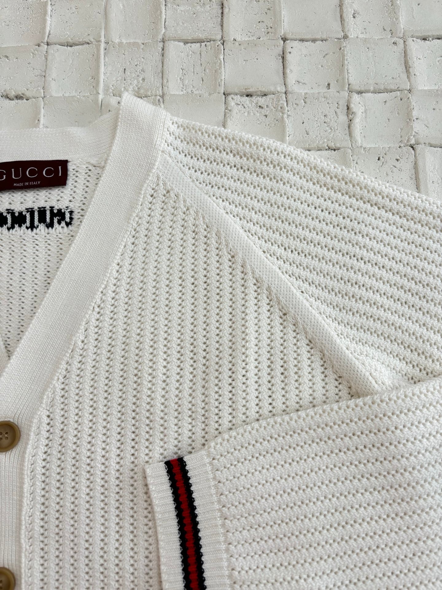 250624 New high-quality woven ribbon hollowed-out knitted cardigan