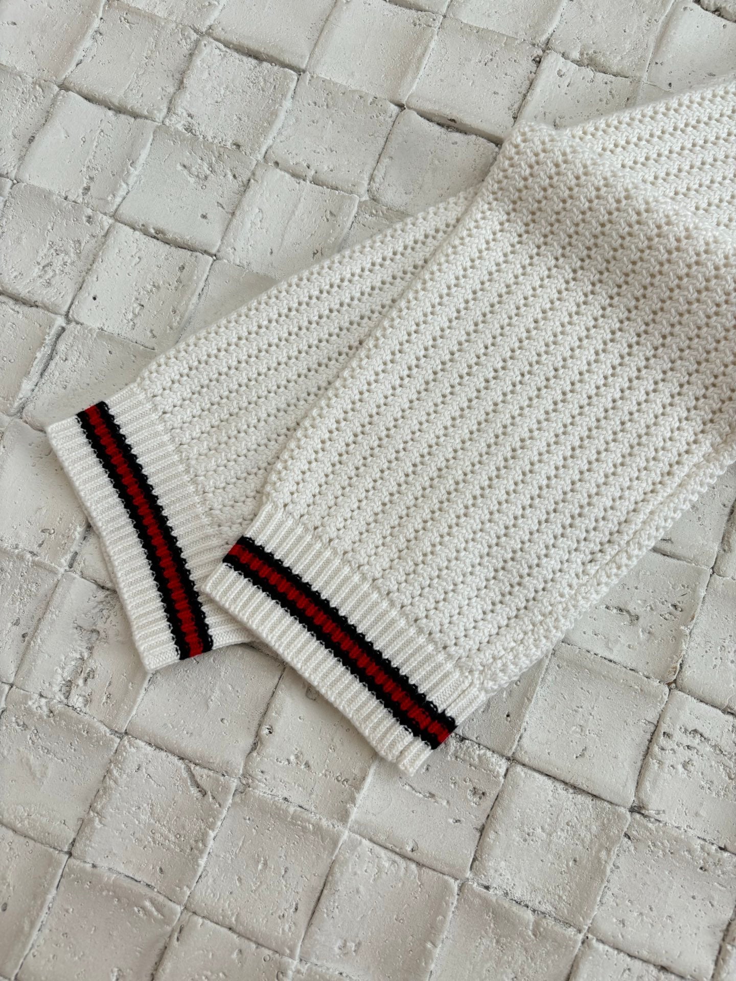 250624 New high-quality woven ribbon hollowed-out knitted cardigan