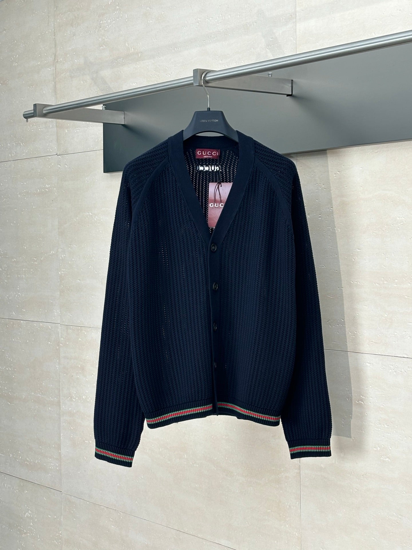 250624 New high-quality woven ribbon hollowed-out knitted cardigan