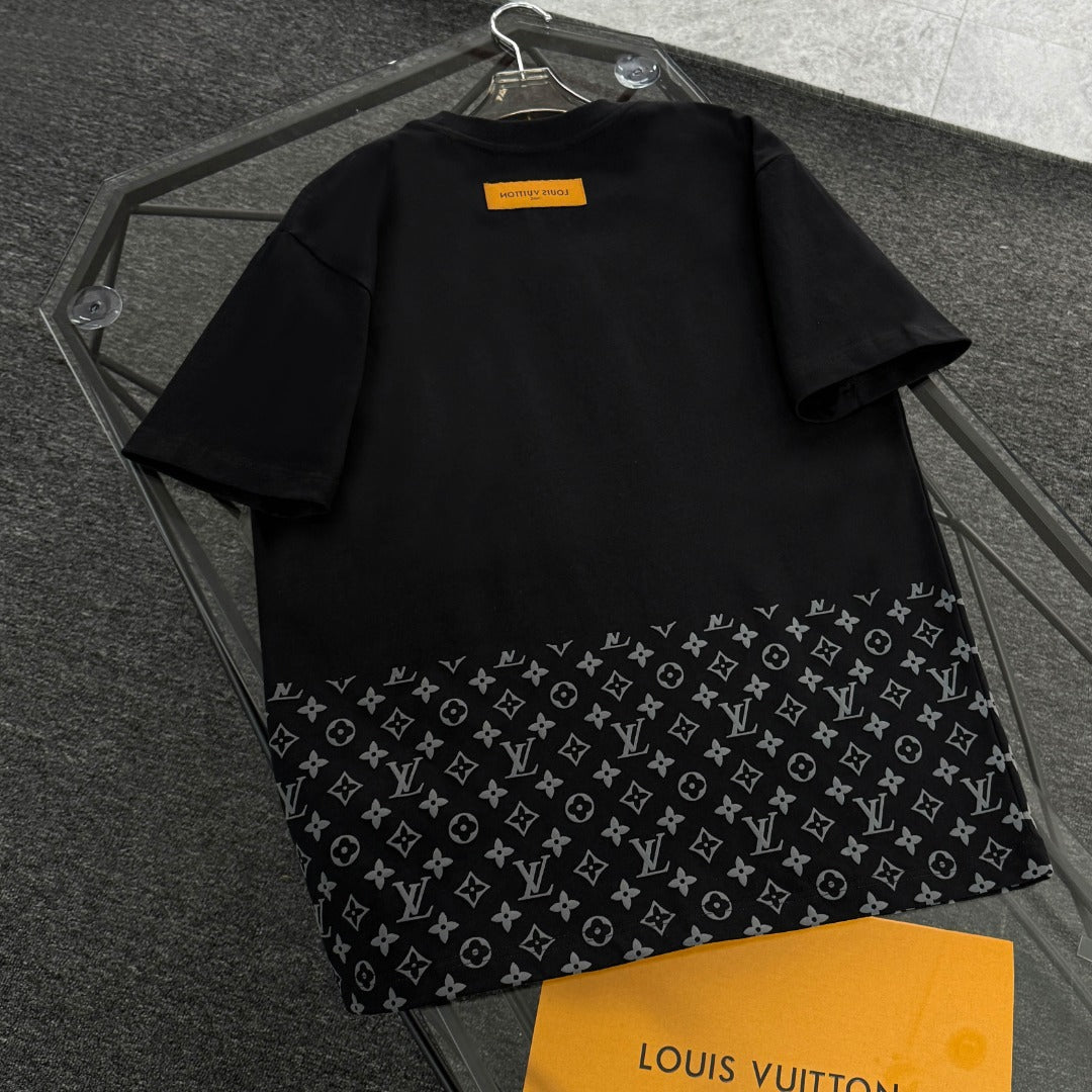 250624 New high-quality lower half printed T-shirt