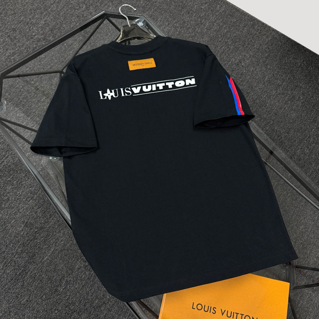 250624 New high-quality, simple cuff patchwork T-shirt