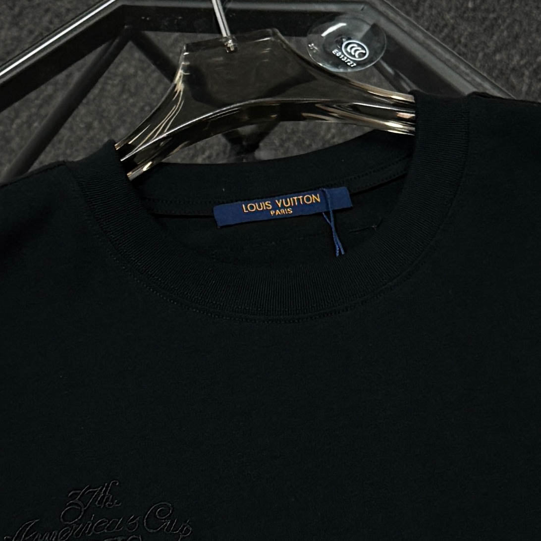 250624 New high-quality, simple cuff patchwork T-shirt
