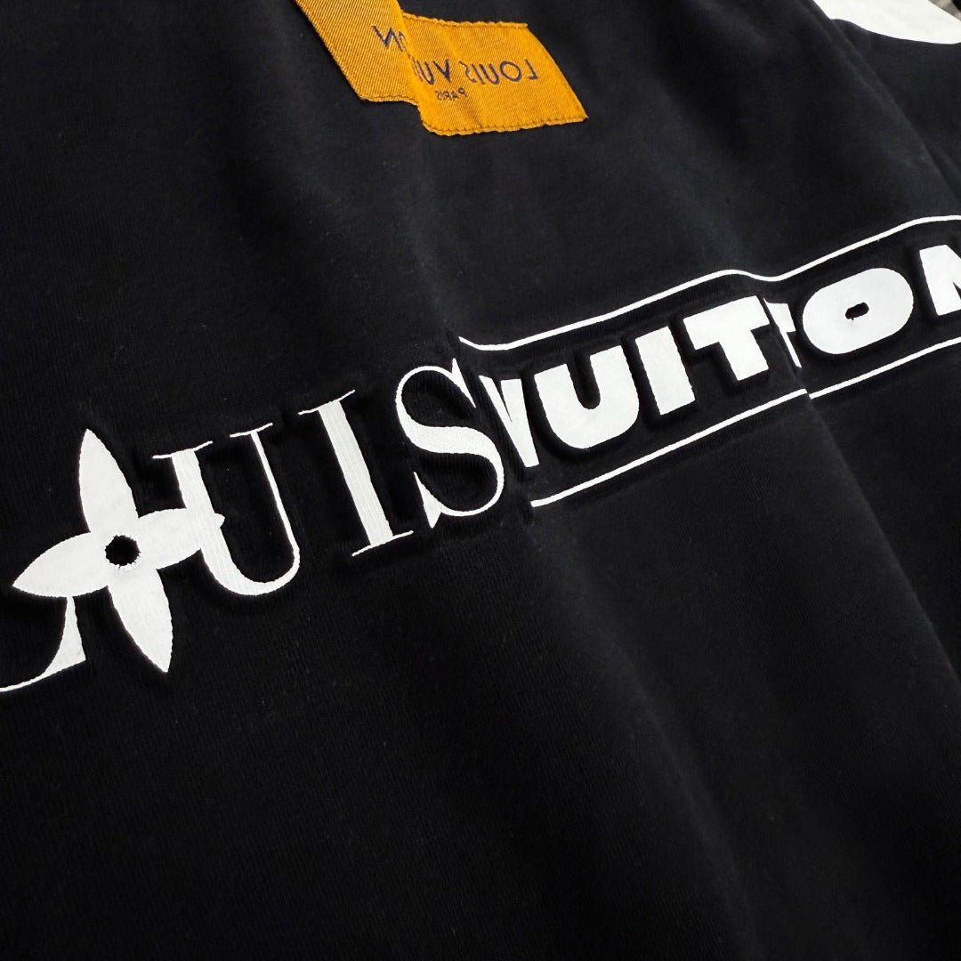 250624 New high-quality, simple cuff patchwork T-shirt
