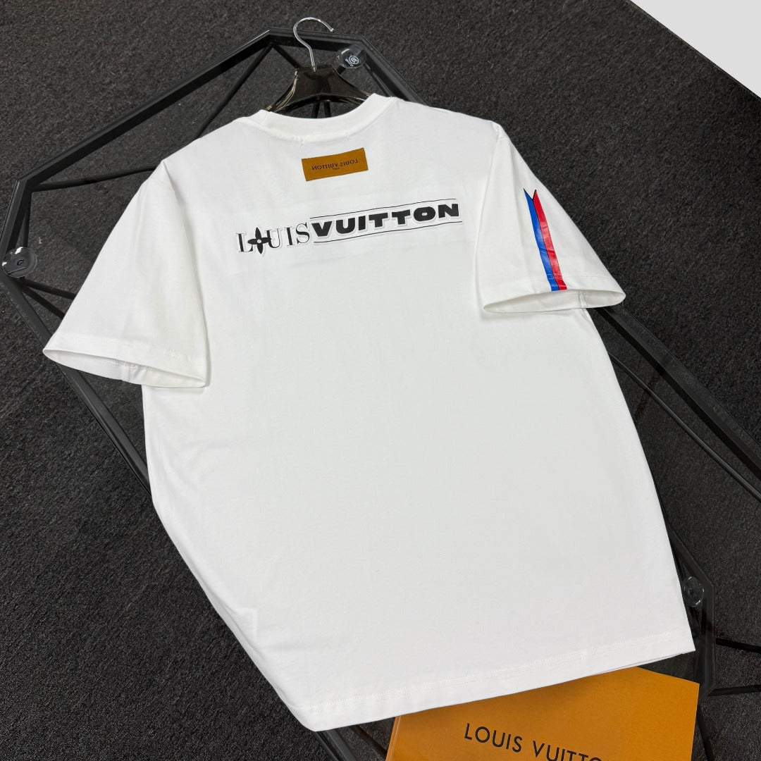 250624 New high-quality, simple cuff patchwork T-shirt