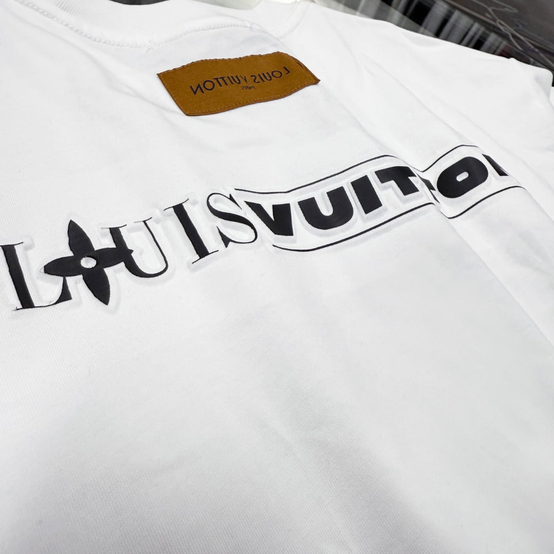 250624 New high-quality, simple cuff patchwork T-shirt