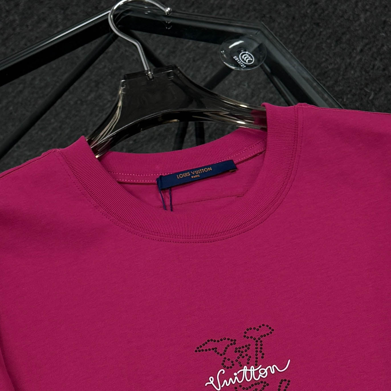 250624 New high-quality beaded embroidery T-shirt