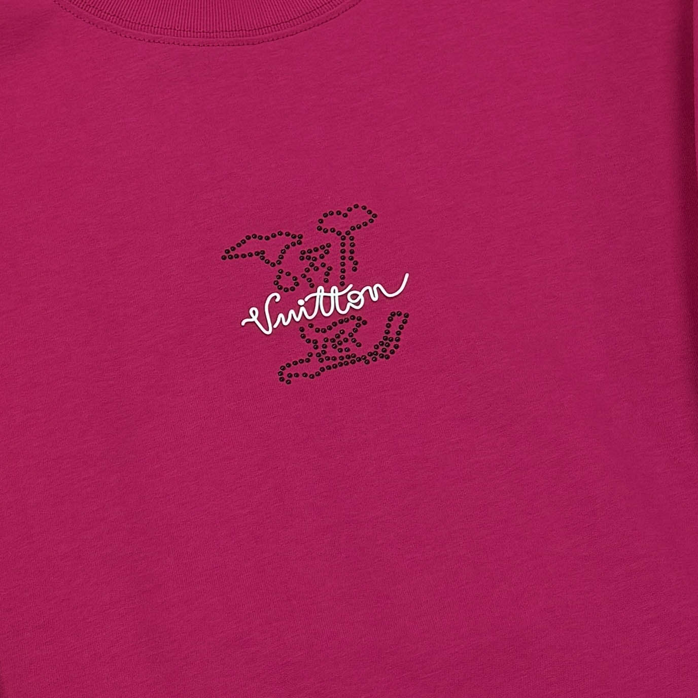 250624 New high-quality beaded embroidery T-shirt
