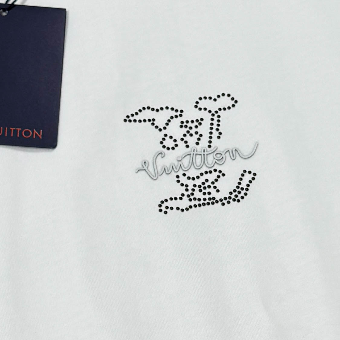 250624 New high-quality beaded embroidery T-shirt