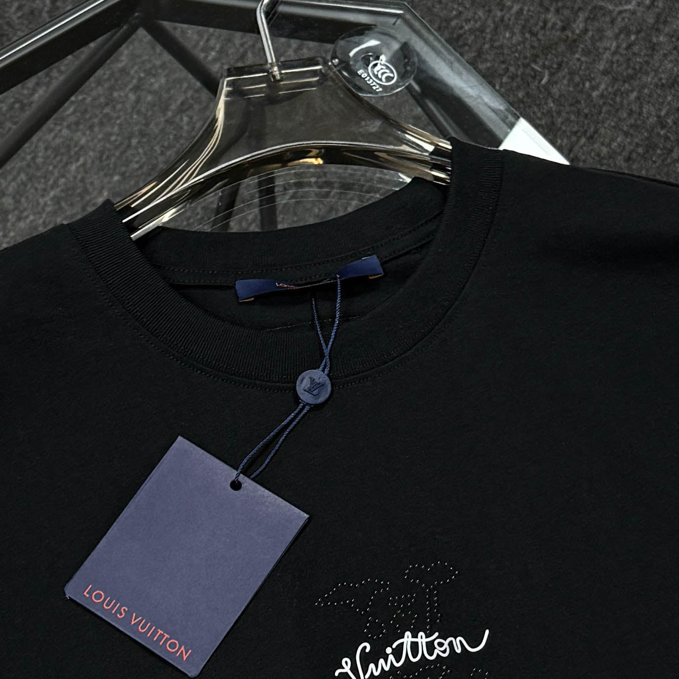 250624 New high-quality beaded embroidery T-shirt