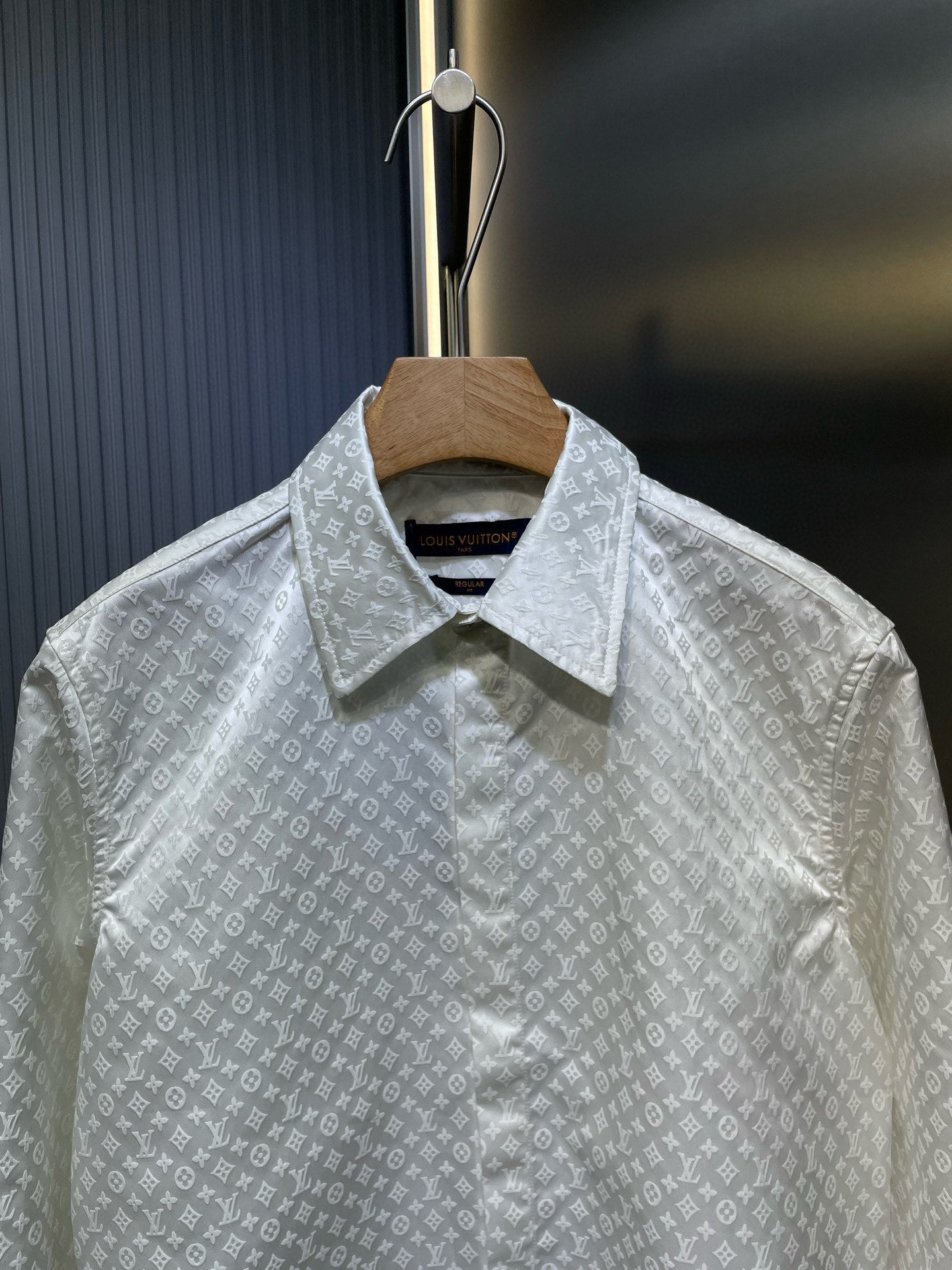 250722 New high-quality full-printed jacquard pointed-neck fitted casual long-sleeved