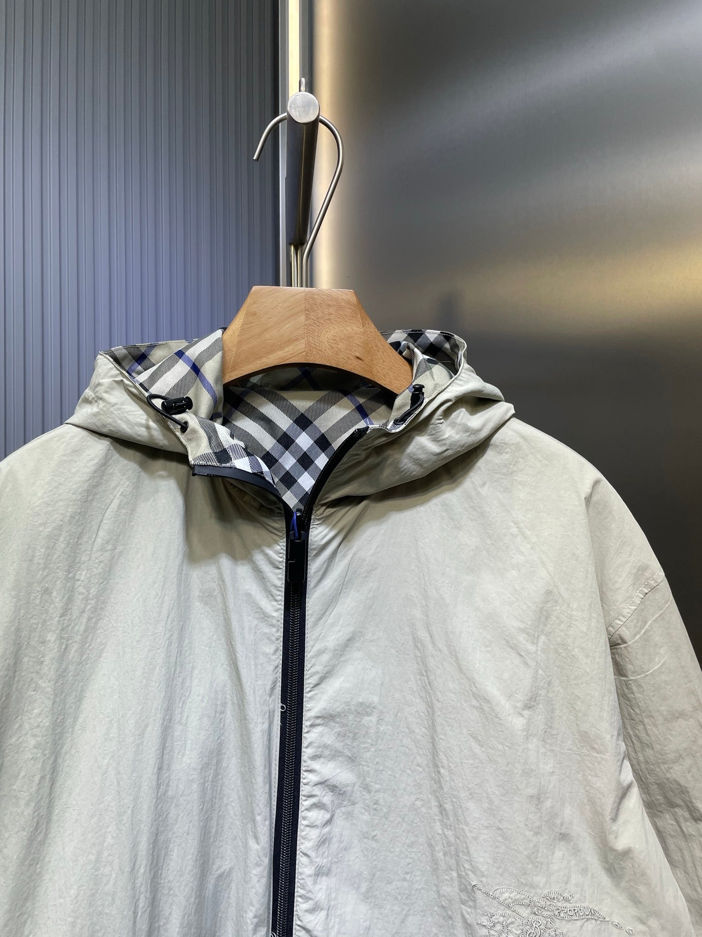 250722 A new top-of-the-line double-sided checkered long-sleeved hooded jacket