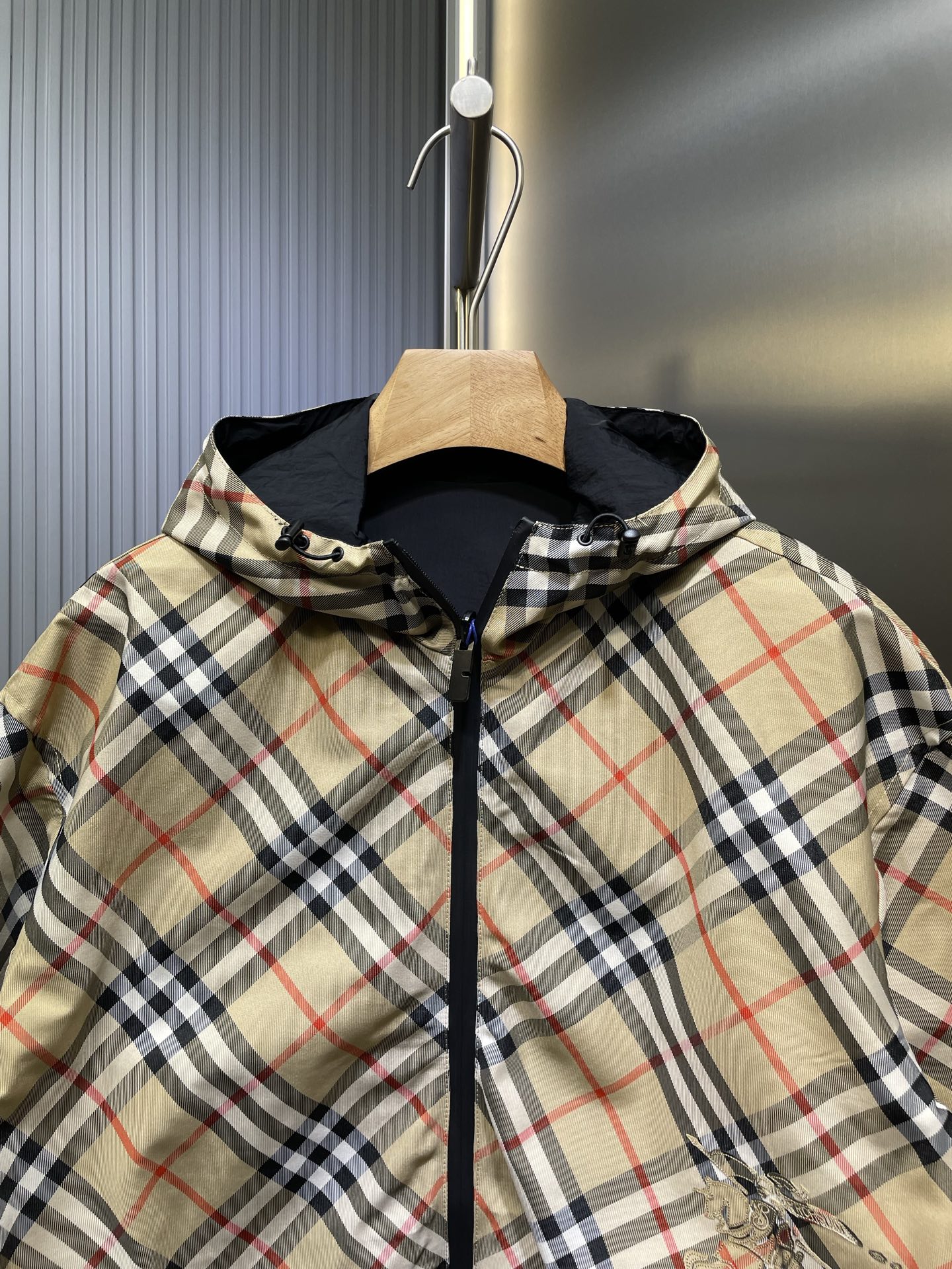 250722 A new top-of-the-line double-sided checkered long-sleeved hooded jacket