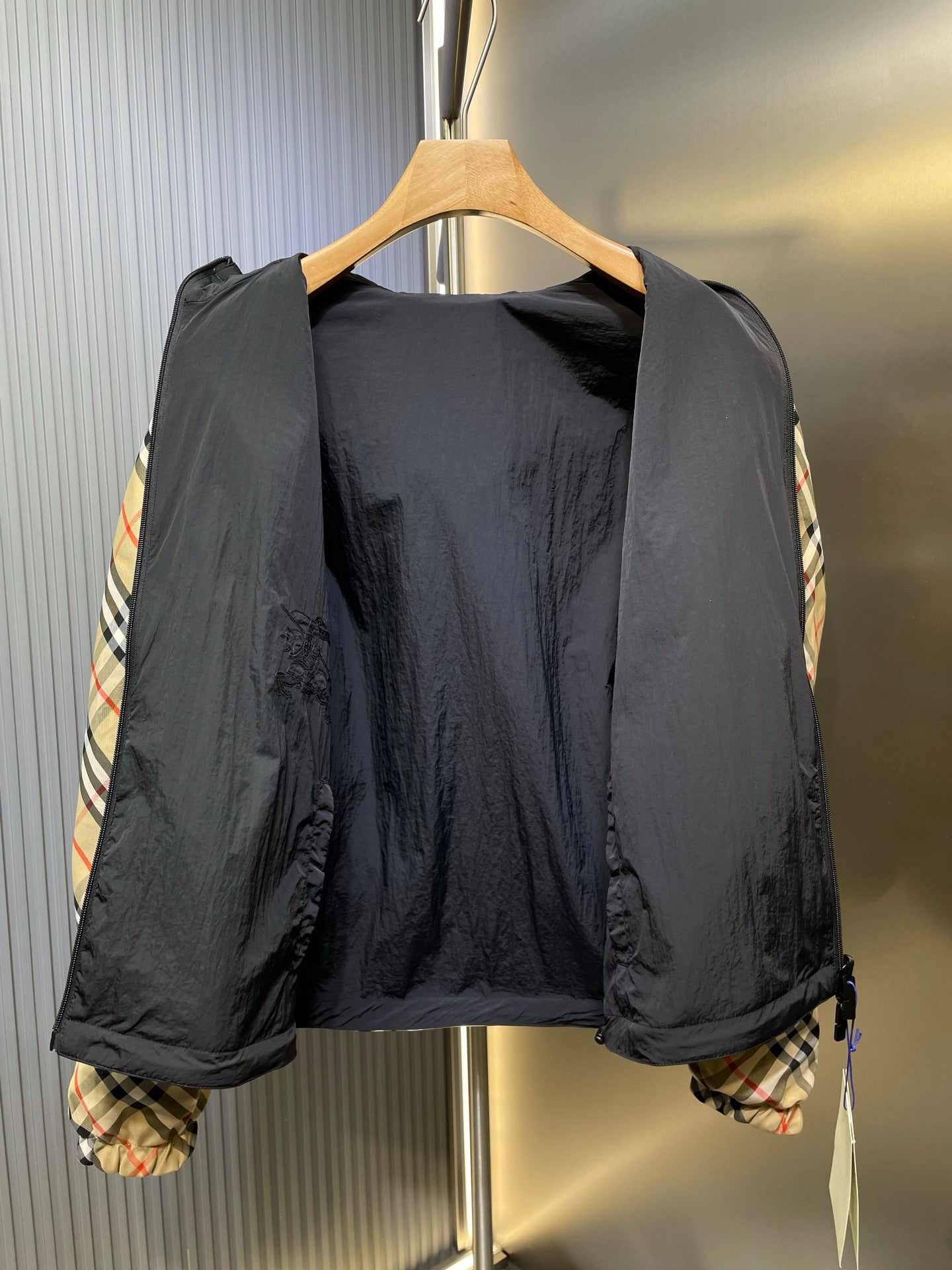 250722 A new top-of-the-line double-sided checkered long-sleeved hooded jacket