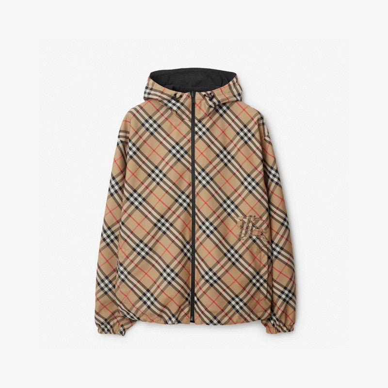 250722 A new top-of-the-line double-sided checkered long-sleeved hooded jacket
