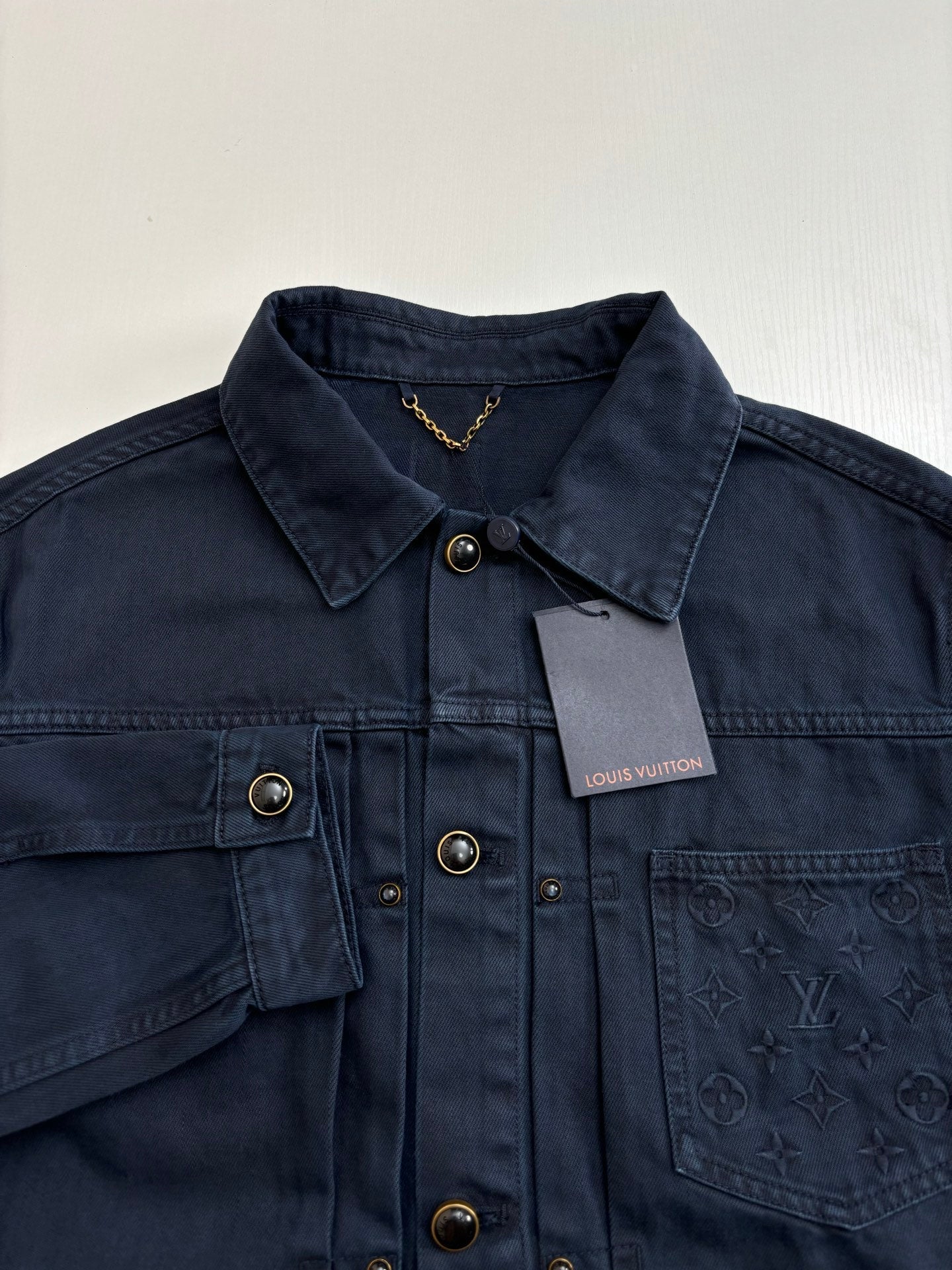 250722 A new high-quality pocket embroidered jacquard denim jacket