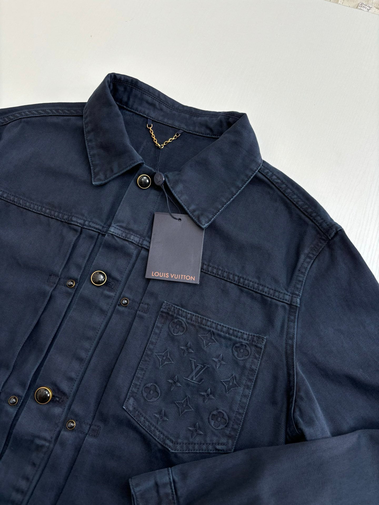 250722 A new high-quality pocket embroidered jacquard denim jacket