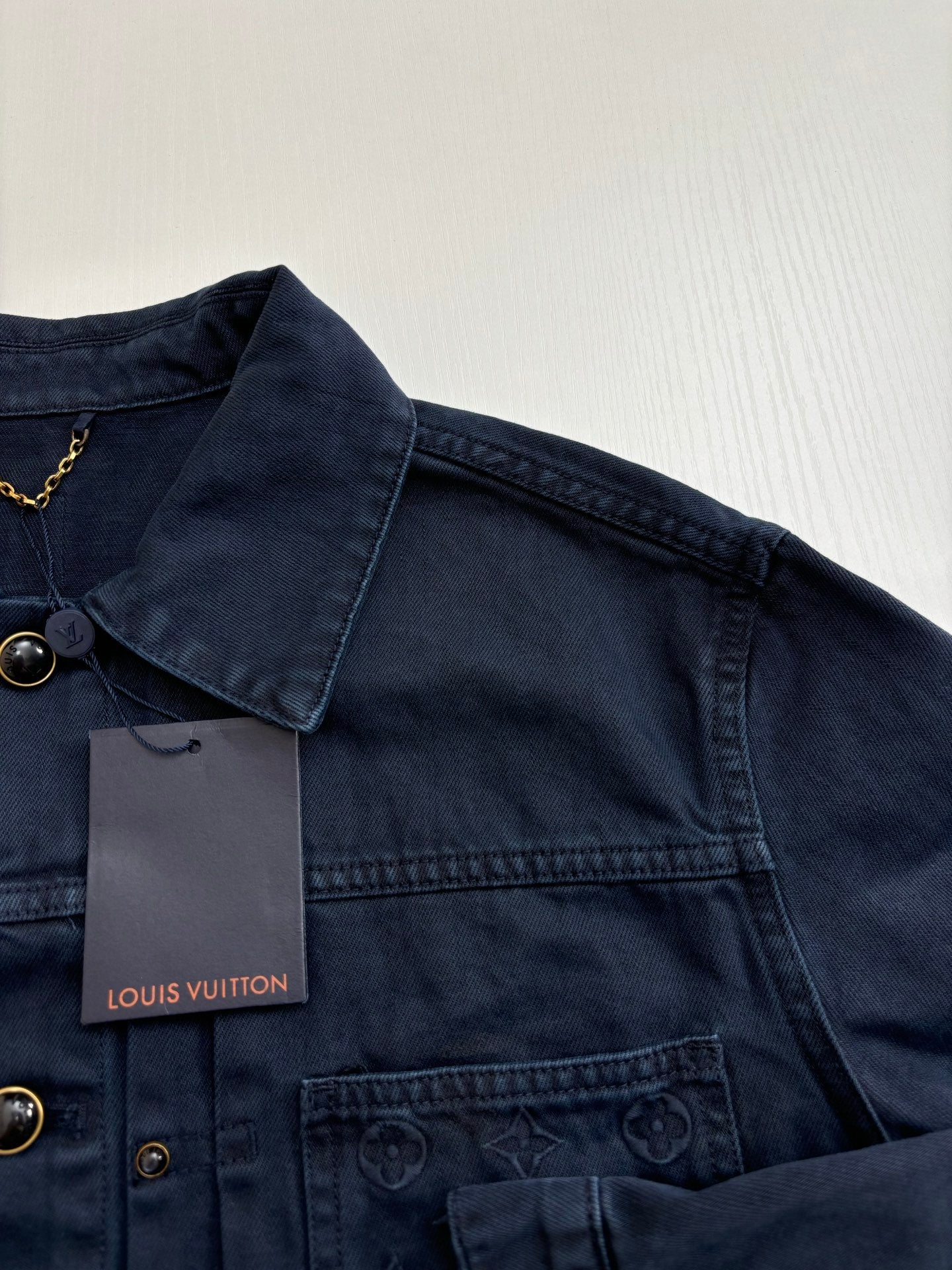 250722 A new high-quality pocket embroidered jacquard denim jacket