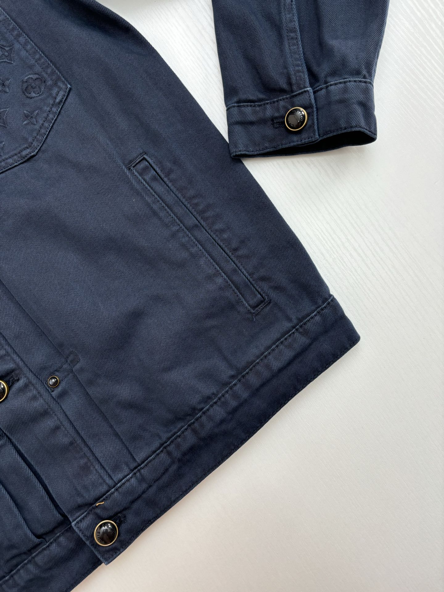 250722 A new high-quality pocket embroidered jacquard denim jacket