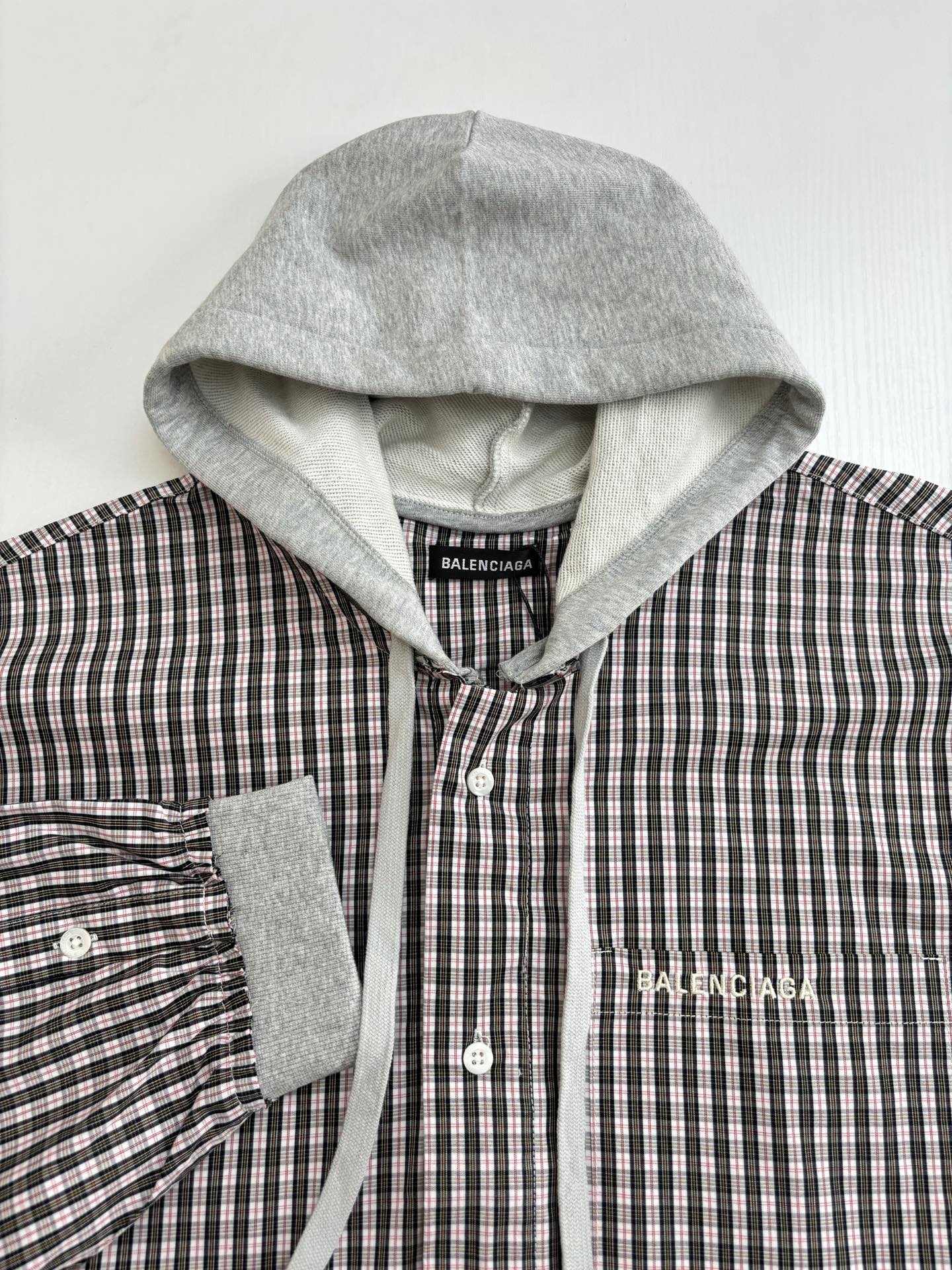 250722 New top-quality patchwork checkered hooded jacket