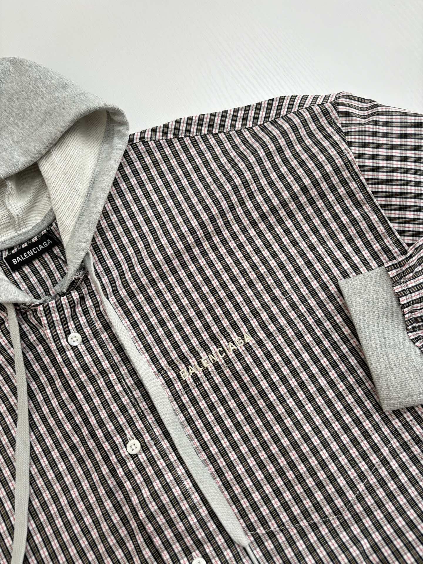 250722 New top-quality patchwork checkered hooded jacket