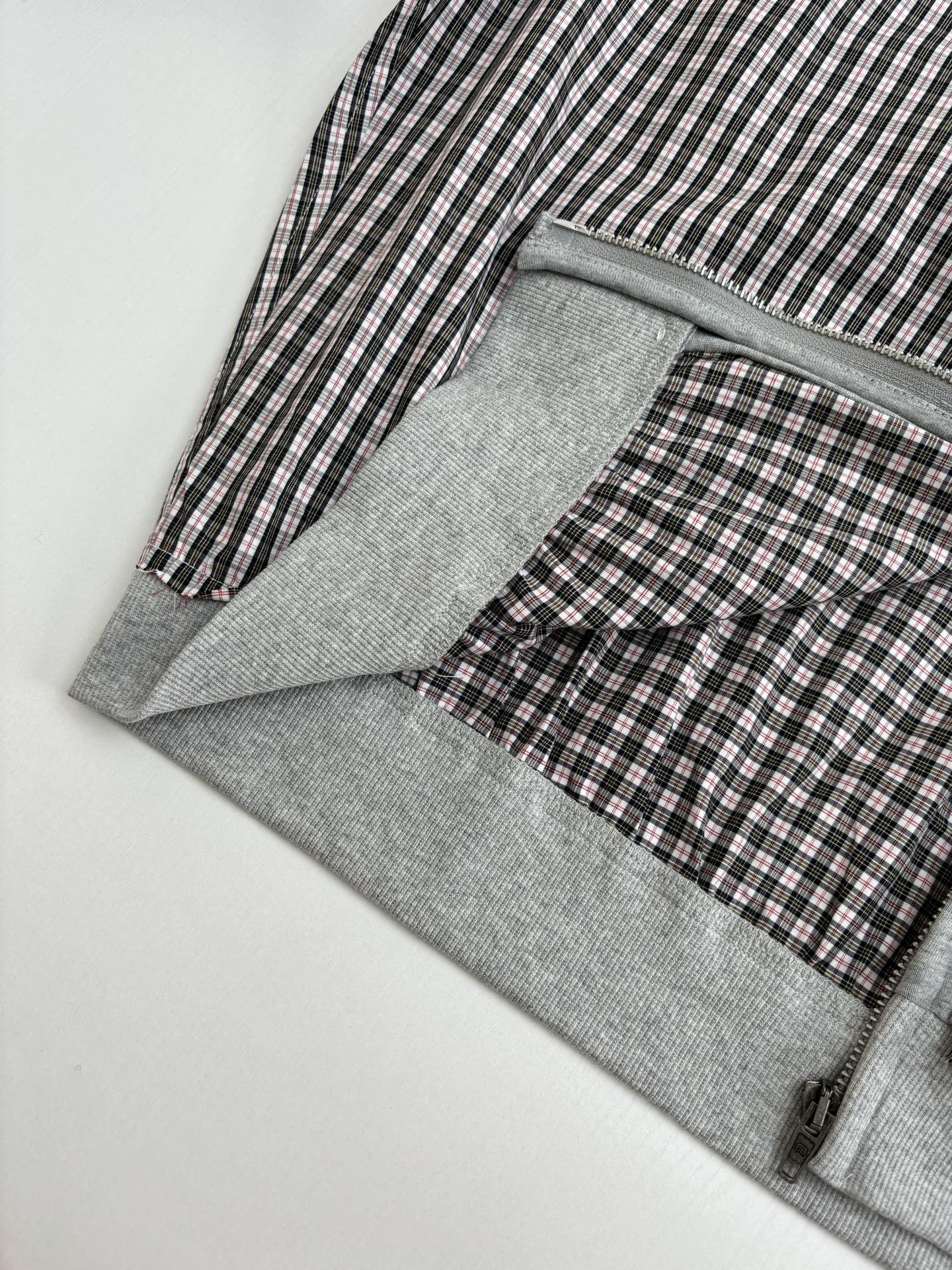 250722 New top-quality patchwork checkered hooded jacket