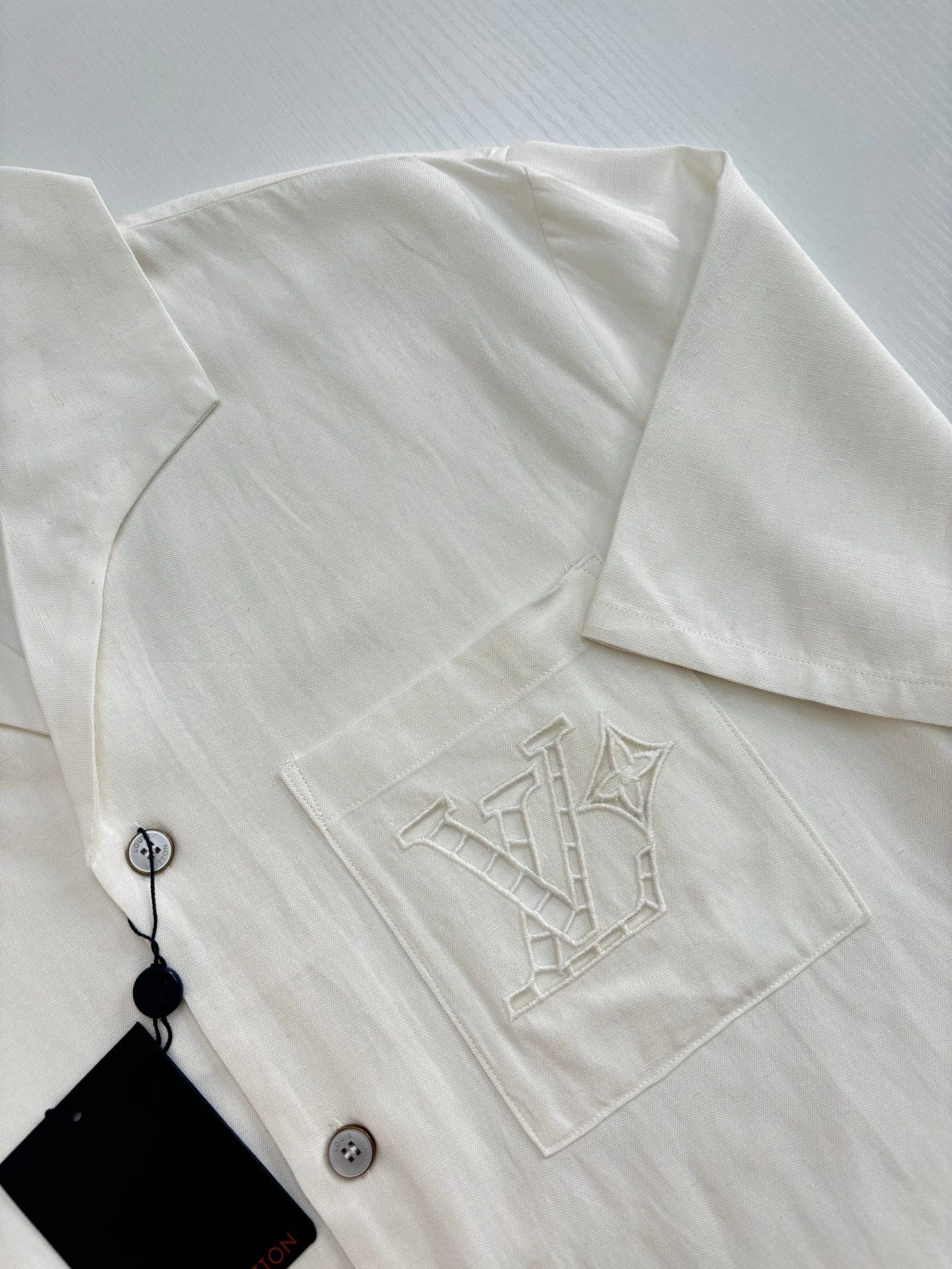 250722 New high-quality cotton and linen embroidered short-sleeved shirts