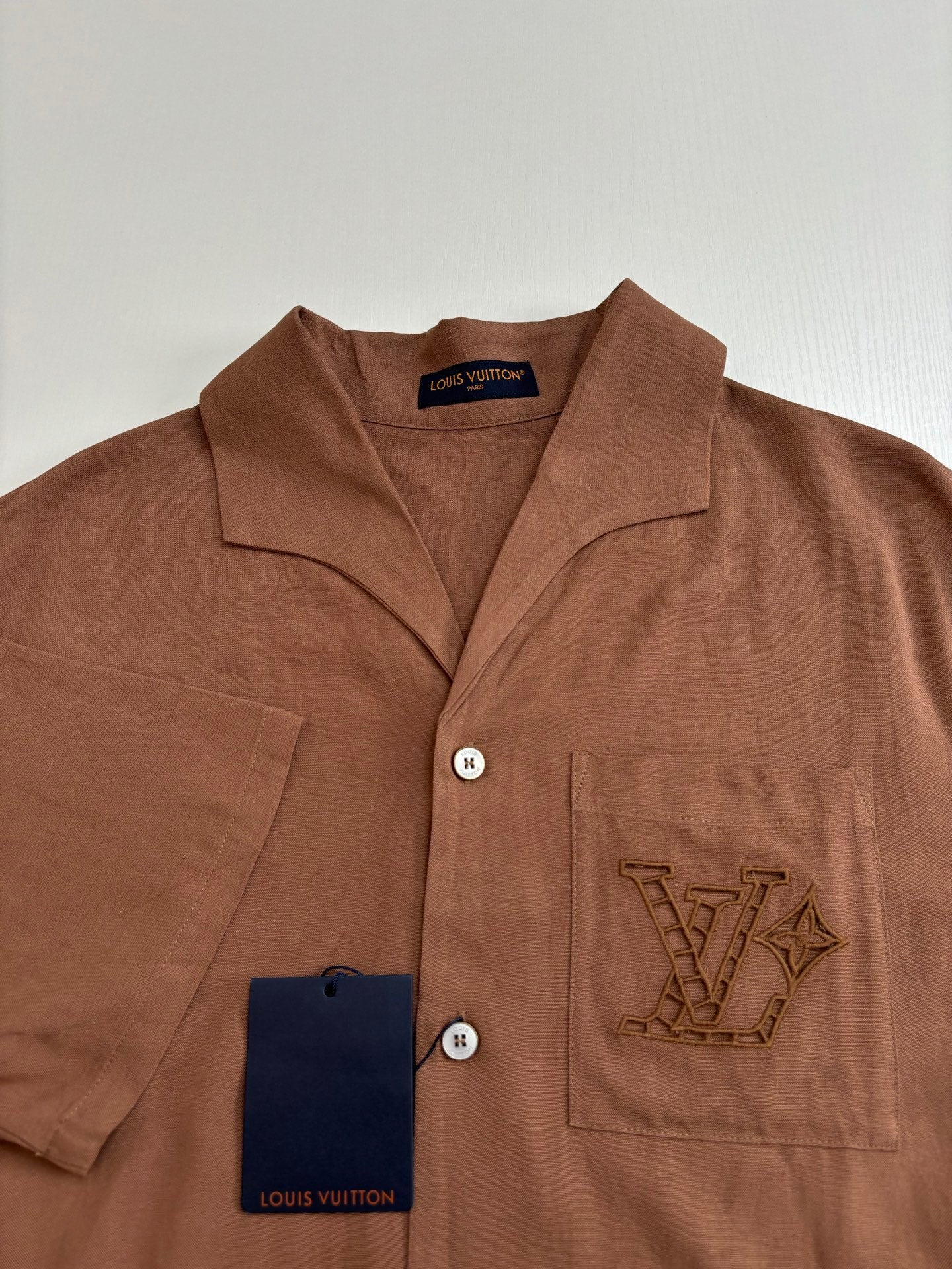 250722 New high-quality cotton and linen embroidered short-sleeved shirts