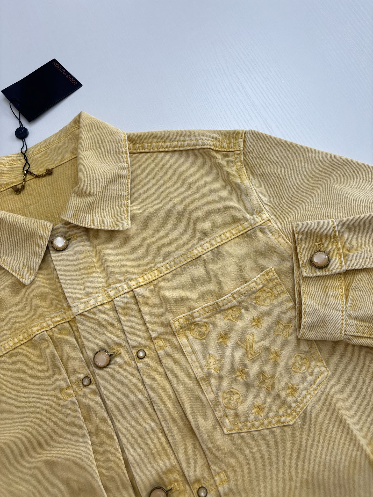 250722 A new high-quality pocket embroidered jacquard denim jacket