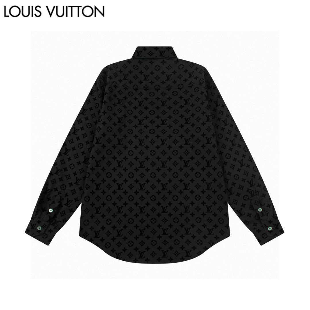 250722 New high-quality classic dark-patterned jacquard long-sleeved shirt