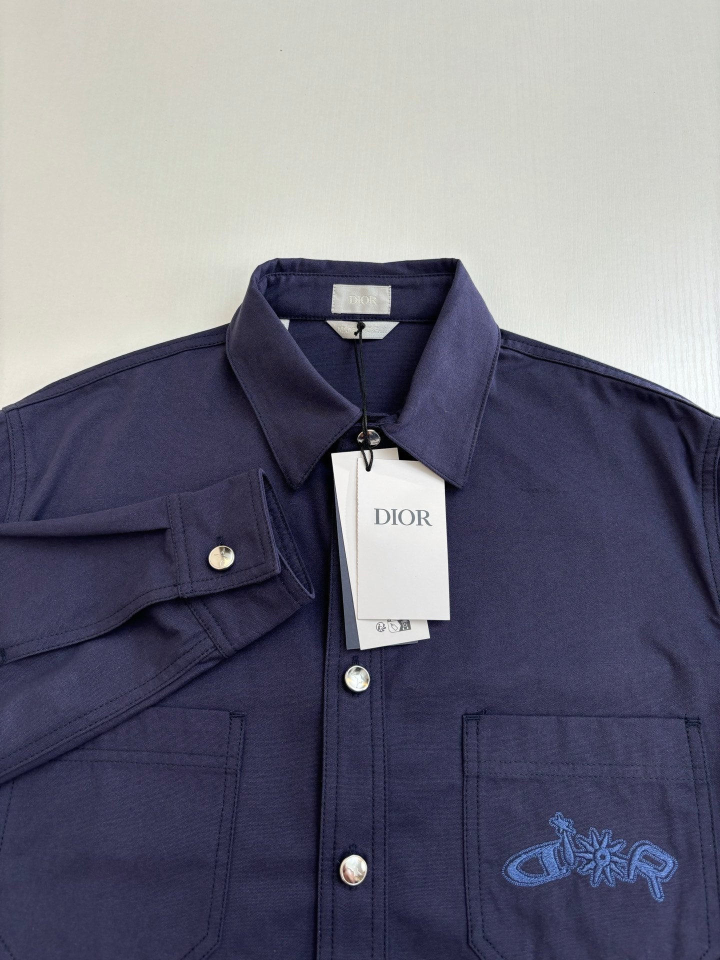 250722 New high-quality custom fabric embroidered long-sleeved shirt