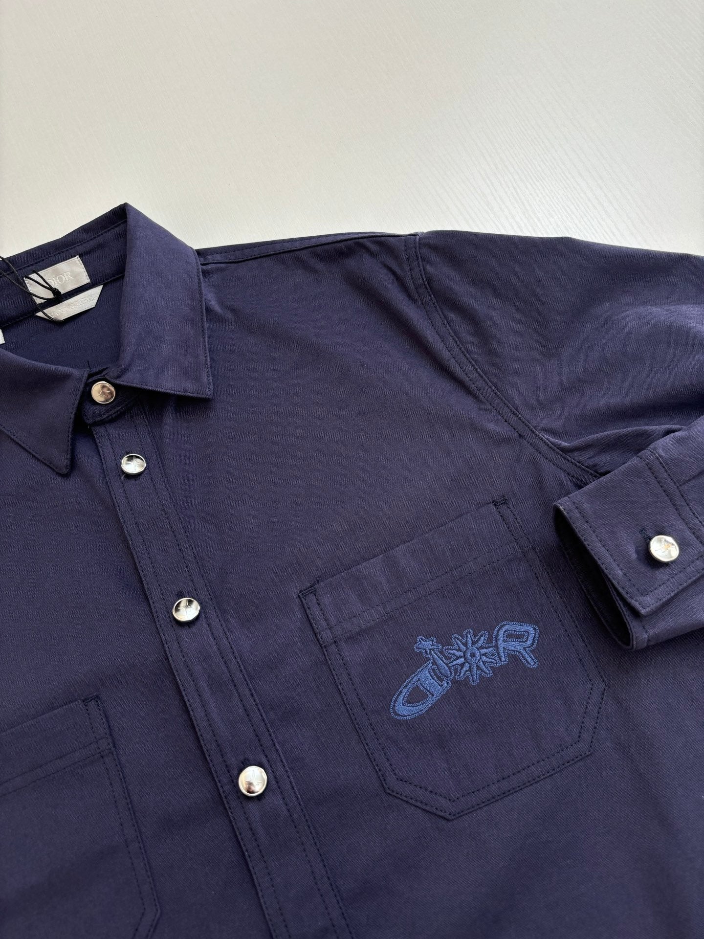 250722 New high-quality custom fabric embroidered long-sleeved shirt